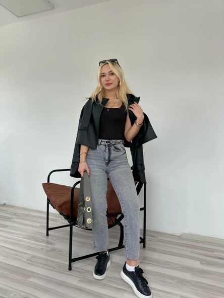 Kadın Taş Detaylı Jean - Resim 3