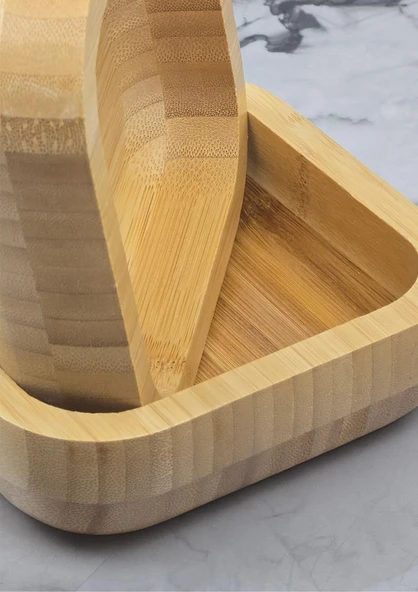 Bambu Kase - Doğal Tabak - 14 CM, 260 ML - Resim 3