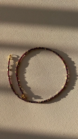 Lal taşı minimal kolye - Resim 3