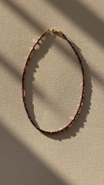 Lal taşı minimal kolye - Resim 4