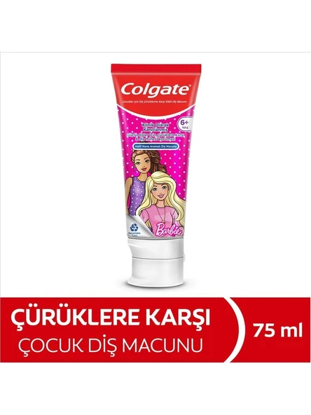 Colgate Barbie Meyve Aromalı 6+ Yaş Florürsüz Çocuk Diş Macunu 75 ml ürün görseli 1
