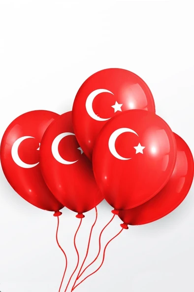 Beysüs Türk Bayrağı Lateks Balon 8'Li ürün görseli 1