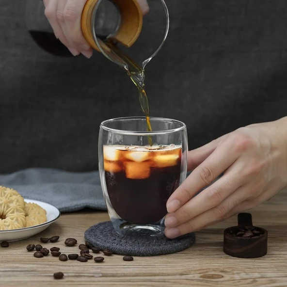 350 ml Çift Cidarlı Bardak El Yakmaz Bardak Kahve Bardağı Kokteyl Bardağı ürün görseli 1