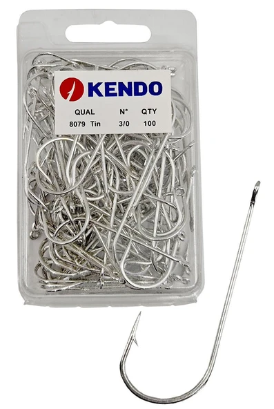 Kendo 8079 Abardeen Tin 3/0 100 Adet Halkalı Olta İğnesi ürün görseli 1