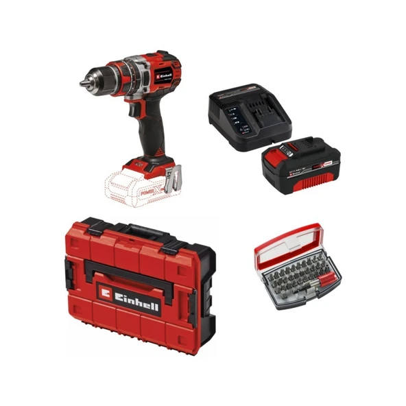 Einhell Tp-Cd 18/50 Li-I Bl Solo Akülü Vidalama Seti + 1 x 4 Ah Starter Kit (Bits Uç ve Çanta Dahil) ürün görseli 1