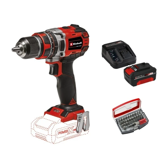 Einhell Tp-Cd 18/50 Li-I Bl Solo Akülü Vidalama Seti + 1 x 4 Ah Starter Kit + Kwb 32 Parça Bits Uç ürün görseli 1