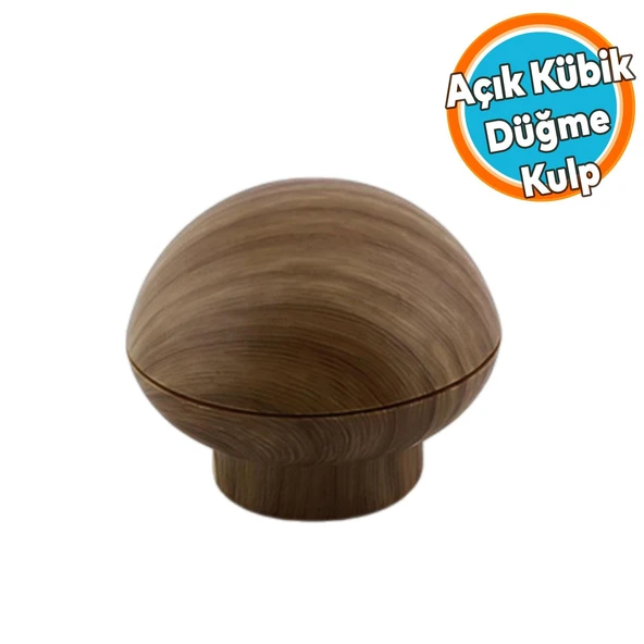 Mobilya Mutfak Dolap Dolabı Çekmece Kulpu Kulbu Plastik Kahverengi Tek Vidalı Düğme Kulp Ceviz ürün görseli 1