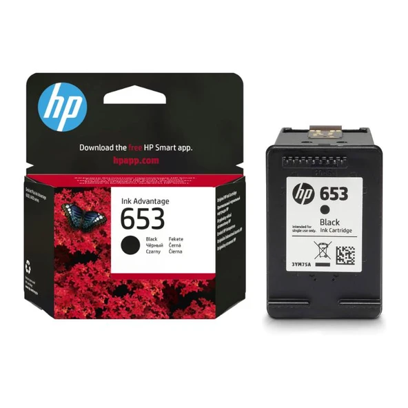 HP 653 Black Siyah Kartuş 3YM75AE ürün görseli 1