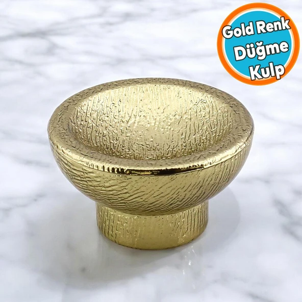 Mobilya Mutfak Dolap Dolabı Çekmece Kulpu Kulbu Plastik Altın Tek Vida Altın Kulp Düğme Gold ürün görseli 1