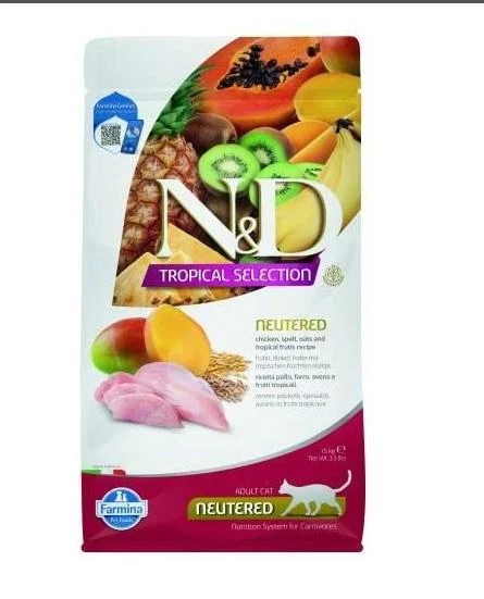 N&D Tropical Tavuklu Kısırlaştırılmış Kedi Maması 1.5 Kg ürün görseli 1
