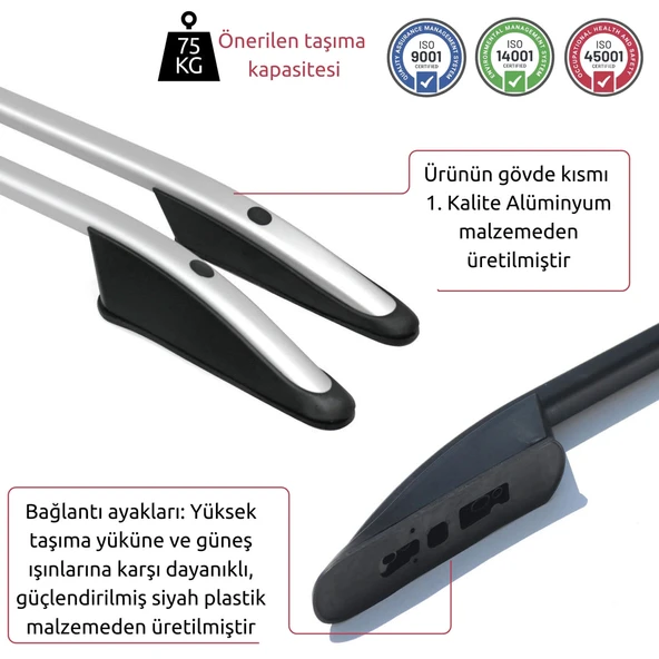 Opel Combo E Tavan Çıtası - Gri, Uzun Şase, Elegance | (2019+) - Resim 4
