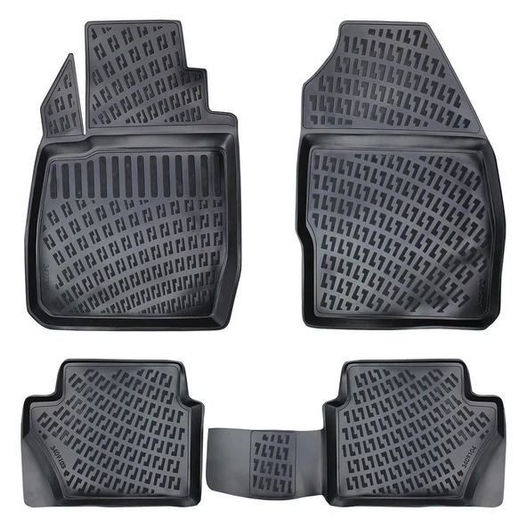 Ford Fiesta 6 3D Havuzlu Paspas Siyah 2002-2008 Arası ürün görseli 1
