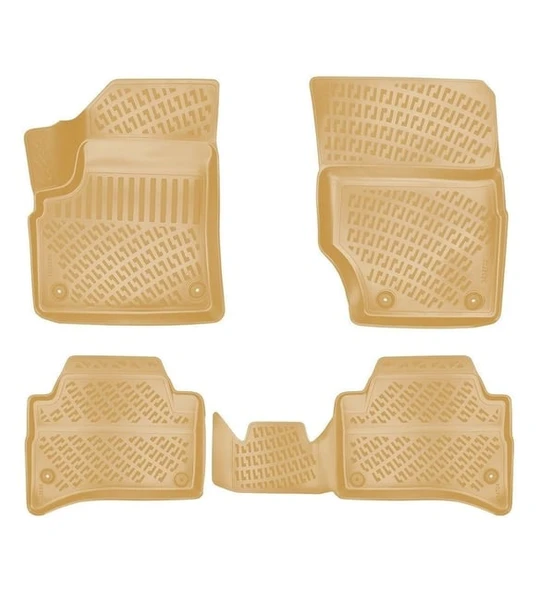Toyota Corolla 3D Havuzlu Paspas Bej 2006-2012 Arası ürün görseli 1