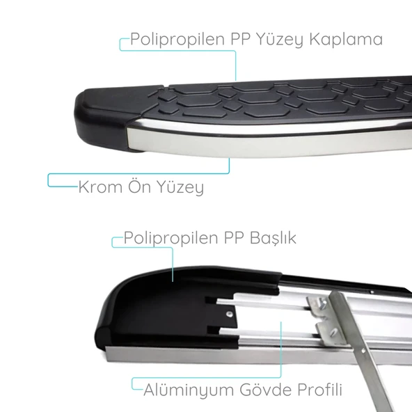 Ehiltek Audi Q3 Yan Basamak Seti - Krom, Blackline | (2011+) - Resim 3