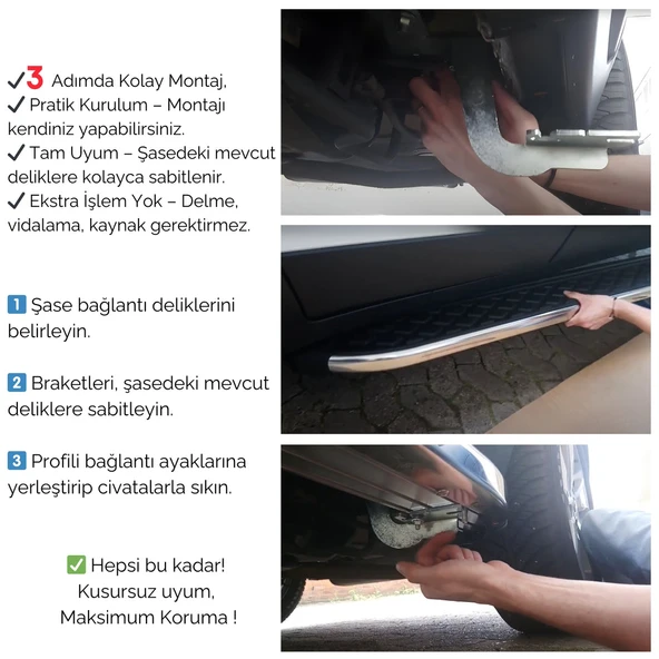 Ehiltek Seat Ateca Yan Basamak Seti - Gri, Blackline | (2016+) - Resim 5