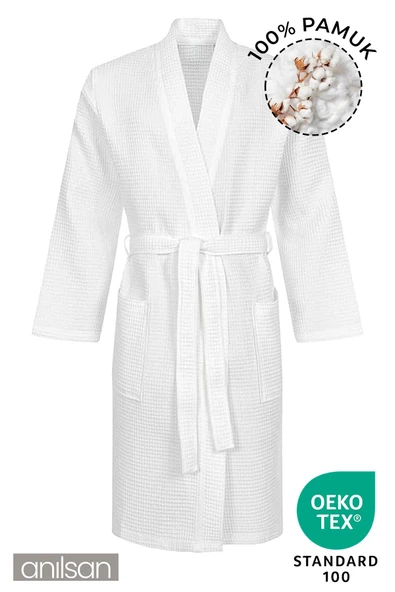 Kimono Pike Otel Bornozu Kadın-Erkek Spa Için Ideal %100 PAMUK ürün görseli 1