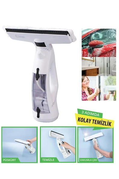 Şarjlı Cam Silme Temizleme Makinesi Spreyli Ve Vakumlu 100 ml Kapasiteli Kwc-7106 ürün görseli 1