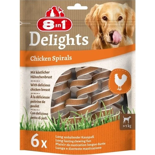 8in1 Smart Delights Chicken Spirals Tavuklu Burgu Köpek Ödülü 6lı ürün görseli 1