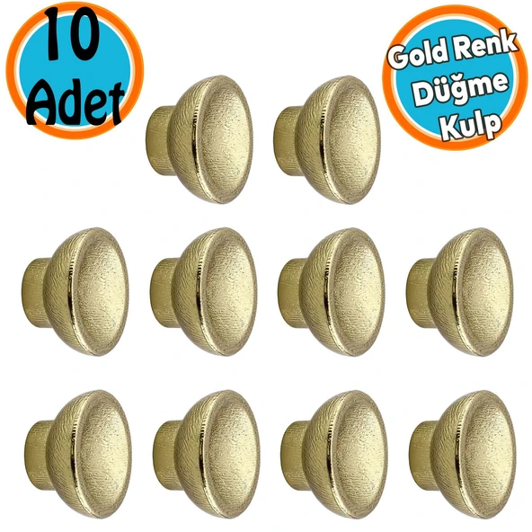Mobilya Mutfak Dolap Dolabı Çekmece Kulpu Kulbu Plastik Altın Tek Vida Altın Kulp Düğme Gold 10 Adet ürün görseli 1