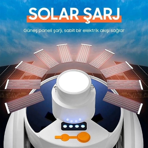Solar Panelli Şarjlı Katlanabilir Acil Durum Kamp Lambası - Resim 5