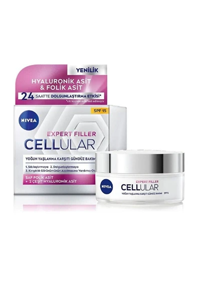 Nivea Cellular Expert Filler Yoğun Yaşlanma Karşıtı - Gündüz Bakım Yüz Kremi SPF15 - 50 ml ürün görseli 1