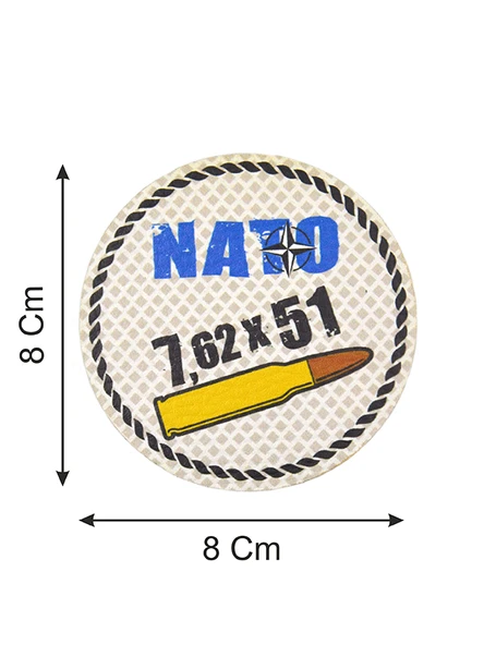 Nato 762 x 51 - Cırt - Patch - Peç - Arma - 8 cm - Resim 2