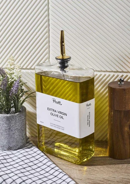 Cam Yağdanlık - Sosluk, Sirkelik - Gold Başlık - 750 ML ürün görseli 1