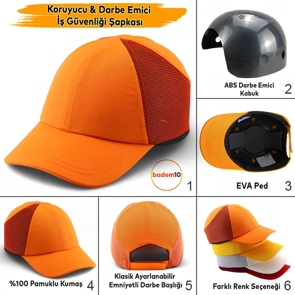 Hafif İş Güvenlik Darbe Koruyucu Koruma Baş Şapkası Bareti Unisex Kamuflaj Beyzbol Tarzı Kask Şapka ürün görseli 1