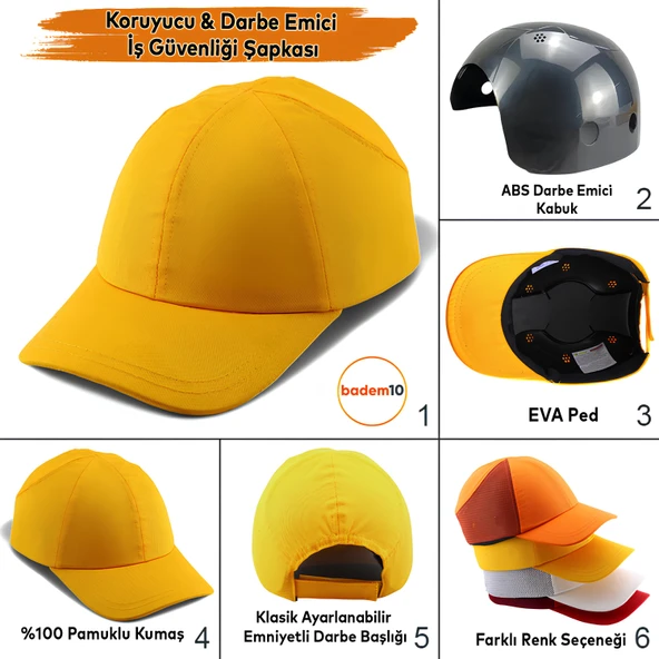 Hafif İş Güvenlik Darbe Koruyucu Koruma Baş Şapkası Bareti Unisex Kamuflaj Beyzbol Tarzı Kask Şapka ürün görseli 1
