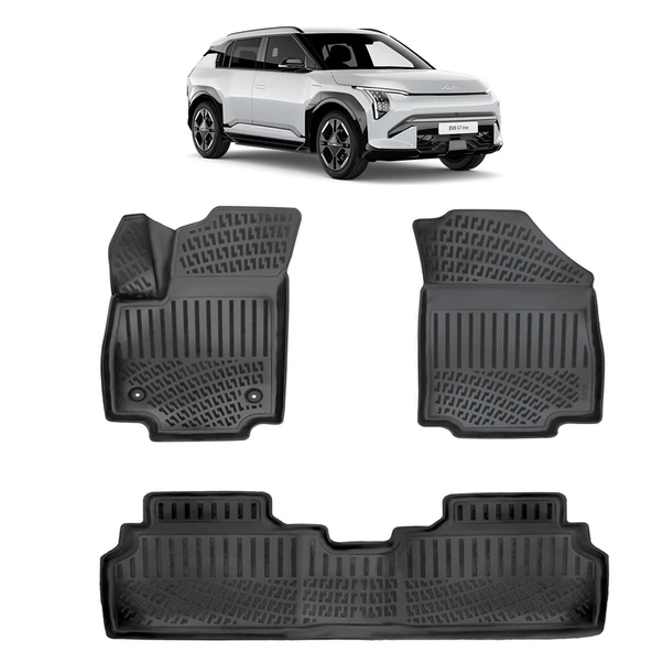 Rizline Kia EV3 2024 ve Sonrası  3D Havuzlu Paspas Siyah ürün görseli 1