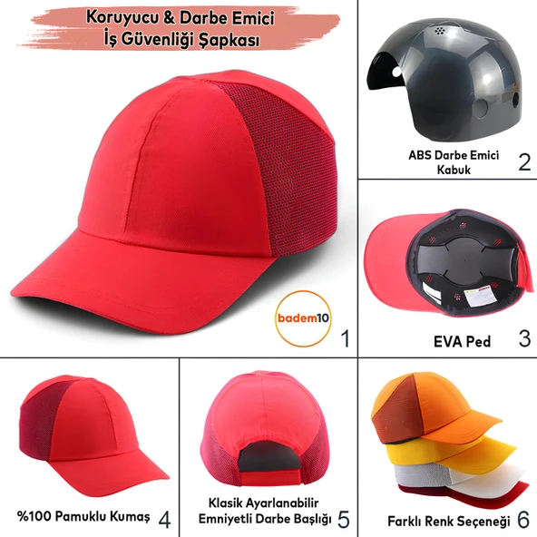 Hafif İş Güvenlik Darbe Koruyucu Koruma Baş Şapkası Bareti Unisex Kamuflaj Beyzbol Tarzı Kask Şapka ürün görseli 1