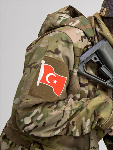 Dalgalı Türkiye Bayrak - Cırt - Patch - Peç - Arma - Resim 5