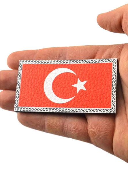 Türkiye Bayrak Dikdörtgen - Cırt - Patch - Peç - Arma - 8.5 x 4.5 cm - Resim 4