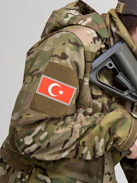 Türkiye Bayrak Dikdörtgen - Cırt - Patch - Peç - Arma - 8.5 x 4.5 cm - Resim 5