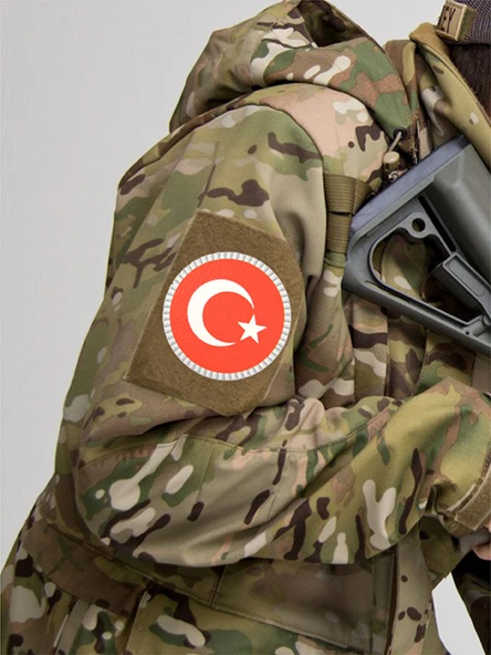 Türkiye Bayrak Yuvarlak - Cırt - Patch - Peç - Arma - 8 cm - Resim 5