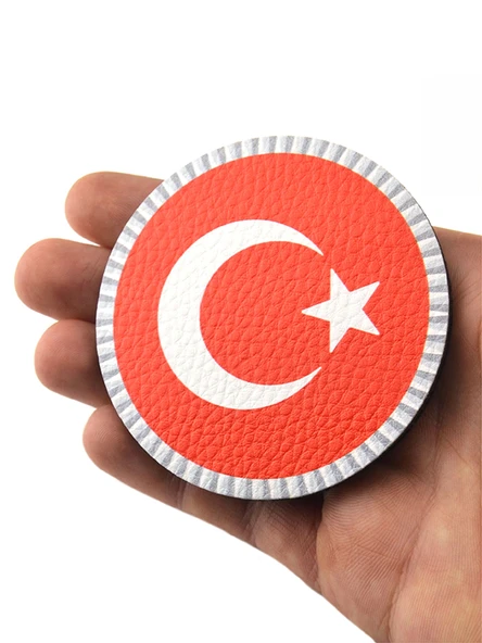 Türkiye Bayrak Yuvarlak - Cırt - Patch - Peç - Arma - 8 cm - Resim 4