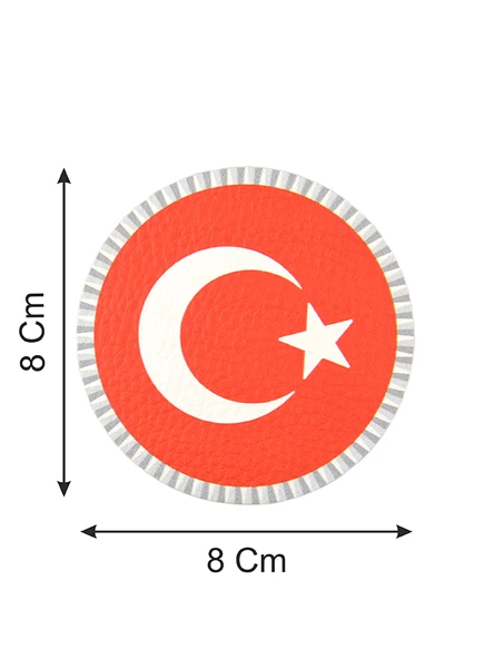 Türkiye Bayrak Yuvarlak - Cırt - Patch - Peç - Arma - 8 cm - Resim 2