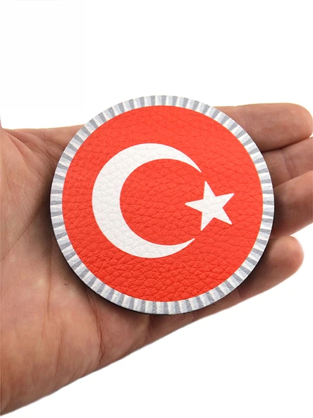 Türkiye Bayrak Yuvarlak - Cırt - Patch - Peç - Arma - 8 cm - Resim 3