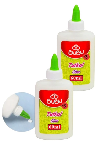 Beyaz Tutkal 60 ml 2 Adet Bubu Beyaz Mobilya Tutkalı 75 gr Ahşap Tutkalı Su Bazlı Çok Amaçlı Beyaz Tutkal ürün görseli 1