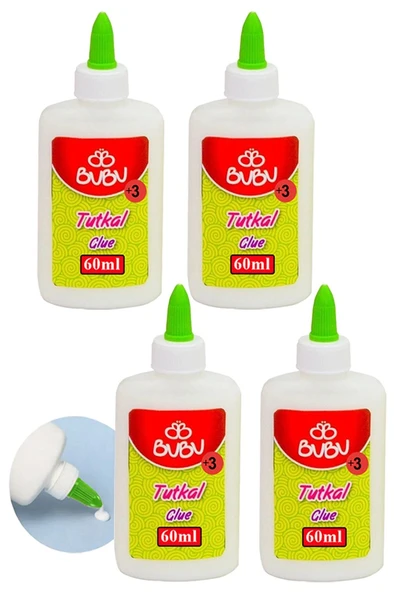 Beyaz Tutkal 60 ml 4 Adet Bubu Beyaz Mobilya Tutkalı 75 gr Ahşap Tutkalı Su Bazlı Çok Amaçlı Beyaz Tutkal ürün görseli 1