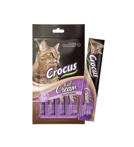 Crocus Somonlu ve Karidesli Sıvı Kedi Ödül Maması 15 gr 4 Adet ürün görseli 1