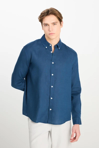 Regular Fit Gömlek Navy Navy L ürün görseli 1