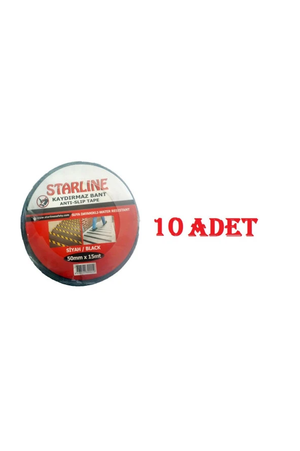 50 Mm * 15 M Yüksek Tutuşlu Kaydırmaz Bant Starline Siyah X 10 Adet ürün görseli 1