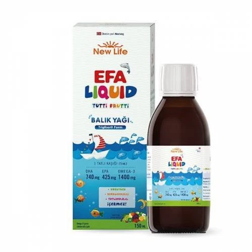 New Life EFA Liquid Tutti Frutti Balık Yağı Şurubu 150ml ürün görseli 1