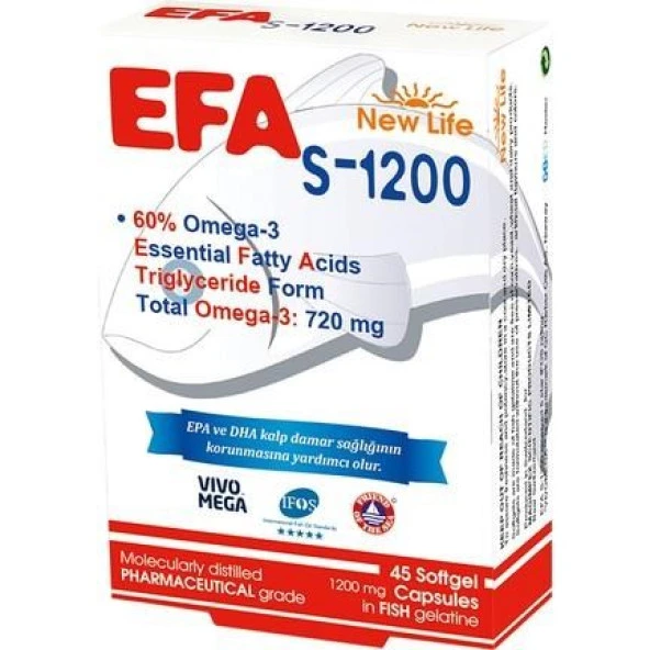 NewLife EFA S-1200 Omega 3 45 Kapsül 01/2020 ürün görseli 1