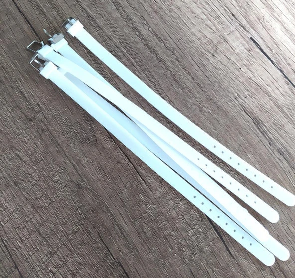 Bileklik 5 li Silikon Beyaz 08 mm Ayarlanabilir Charm Takılabilen Bileklik ürün görseli 1