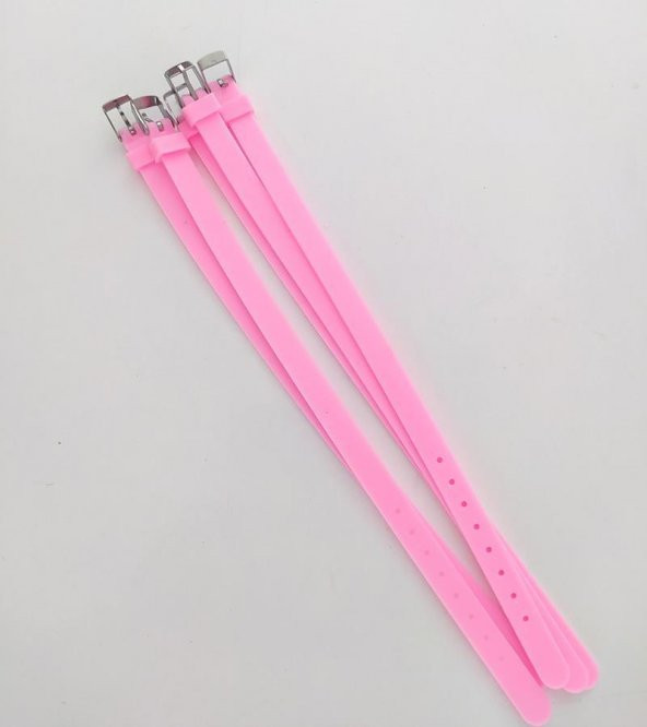 Bileklik 5 li Silikon Pembe 08 mm Ayarlanabilir Charm Takılabilen Bileklik ürün görseli 1