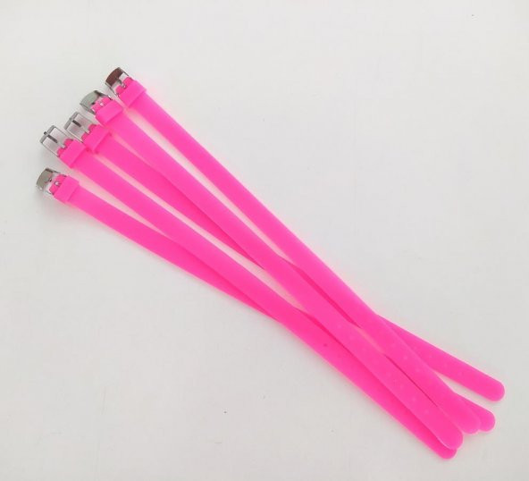 Bileklik 5 li Silikon Pembe 08 mm Ayarlanabilir Charm Takılabilen Bileklik ürün görseli 1