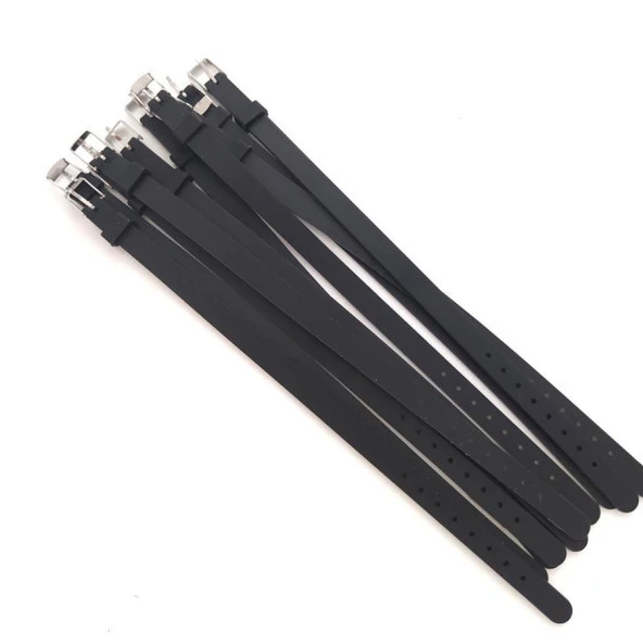 Bileklik 10 lu Silikon Siyah 08 mm Ayarlanabilir Charm Takılabilen Bileklik ürün görseli 1