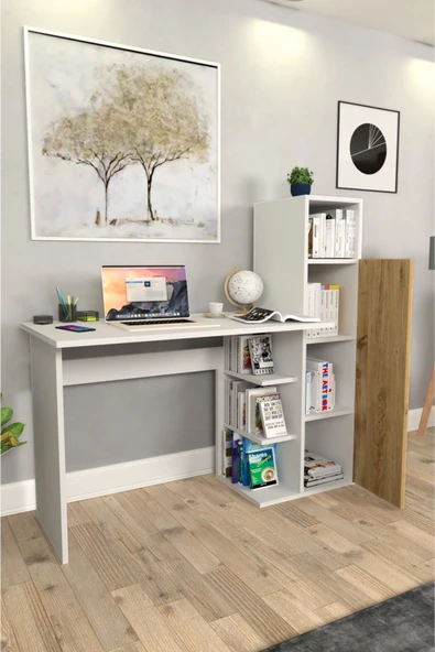 Diamond Dolaplı Çalışma Masası Çam - Resim 2